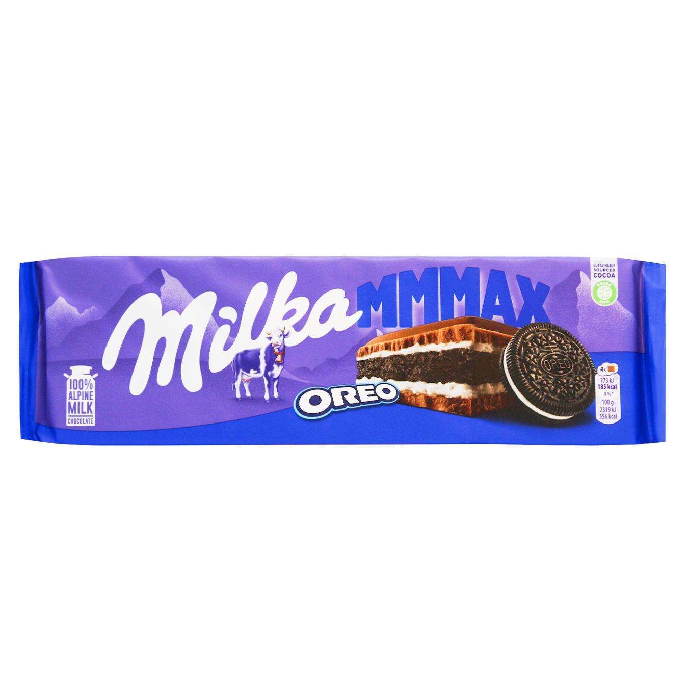 Шоколад молочний Milka зі шматочками печива Oreo 300г — фото продукту