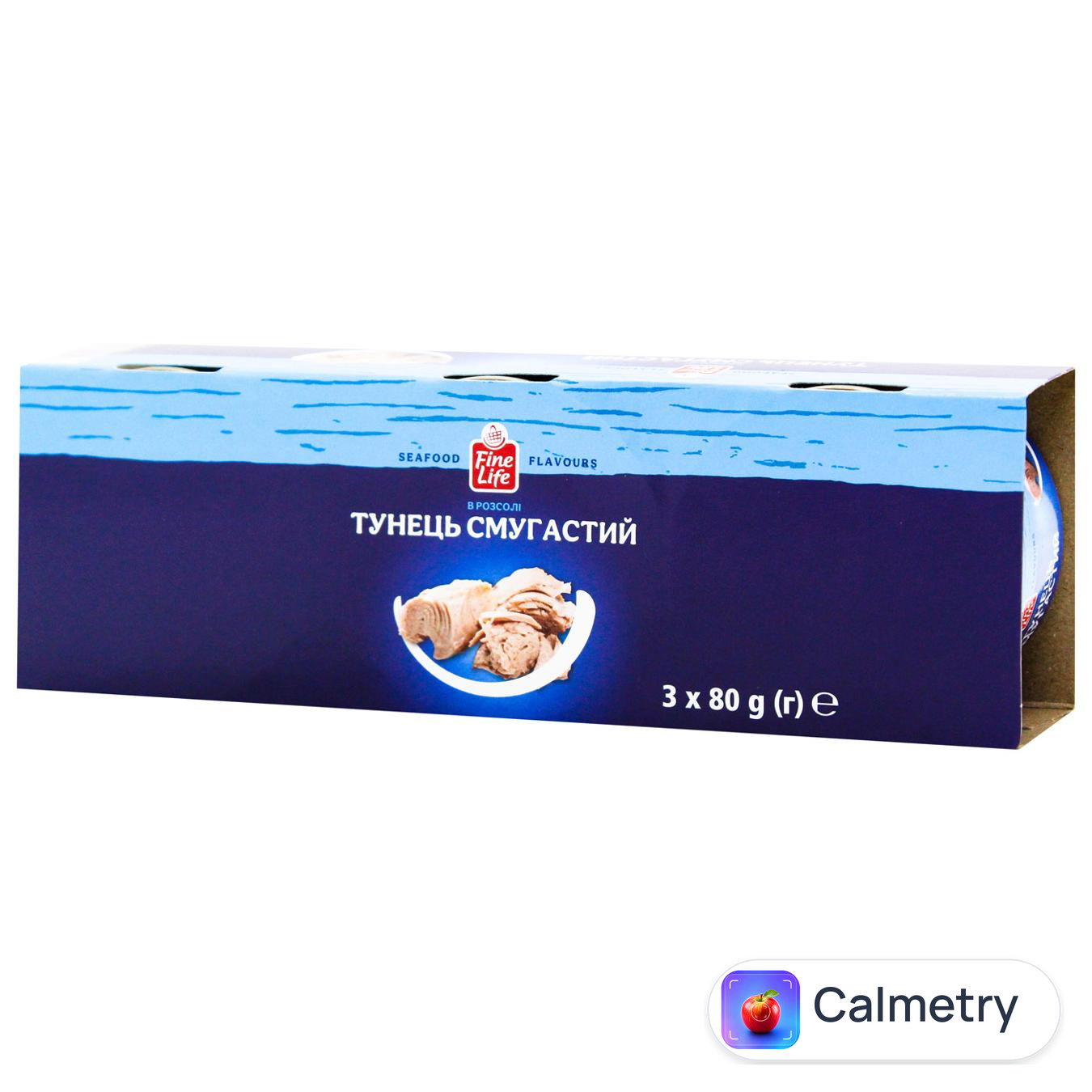 Тунець смугастий Fine Life шматочками в розсолі 80г х 3шт