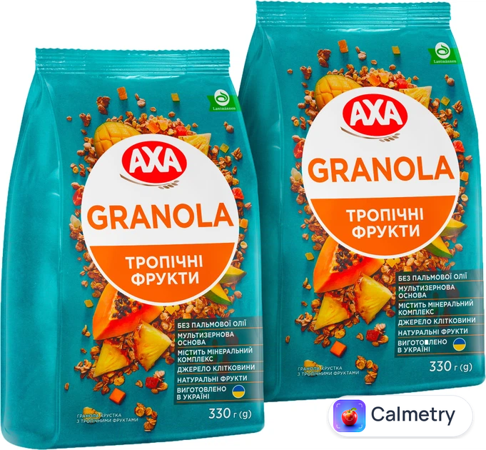 Упаковка граноли АХА хрустка з тропічними фруктами 330 г х 2 шт