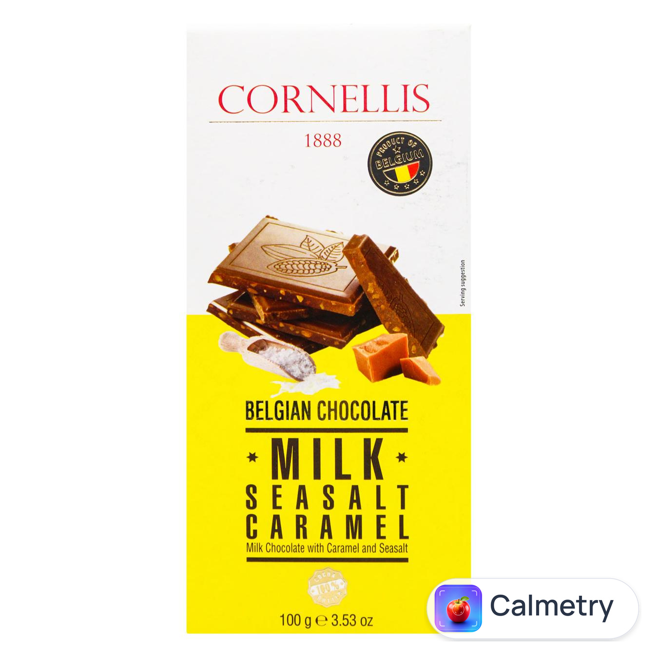 Шоколад молочний Cornellis зі шматочками карамелі та морською сіллю 100г