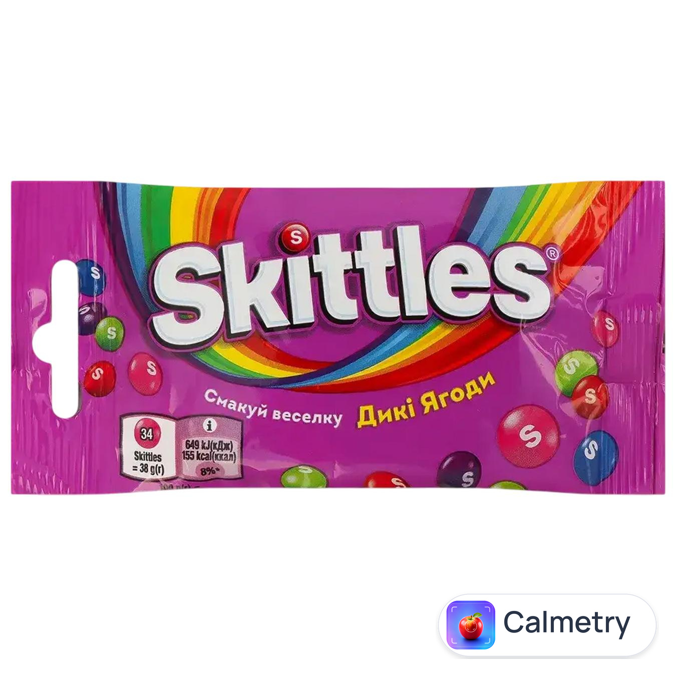 Драже Skittles Дикі ягоди жувальні в різнокольоровій цукровій оболонці 38г