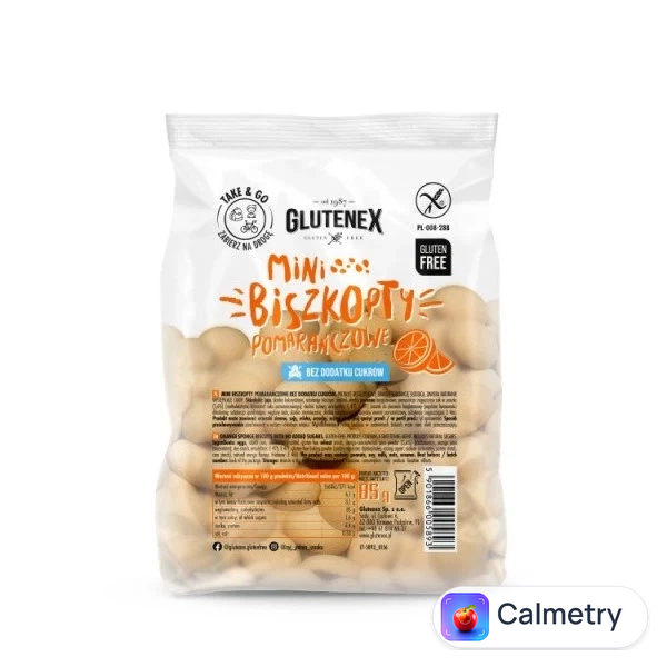 Печиво без глютену і без цукру бісквітне апельсинове mini Glutenex 85 г