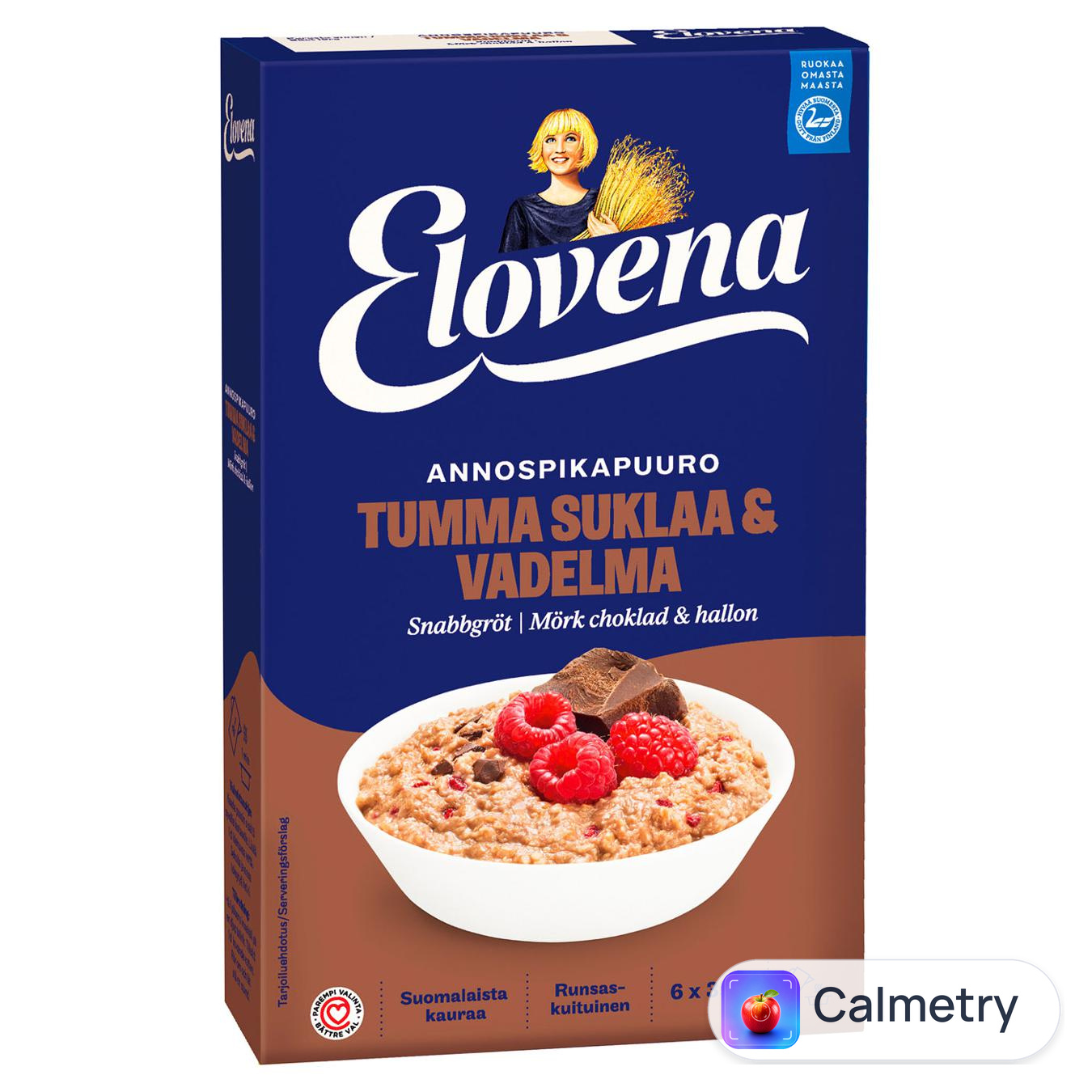 Каша вівсяна Elovena чорний шоколад та малина 35г*6шт