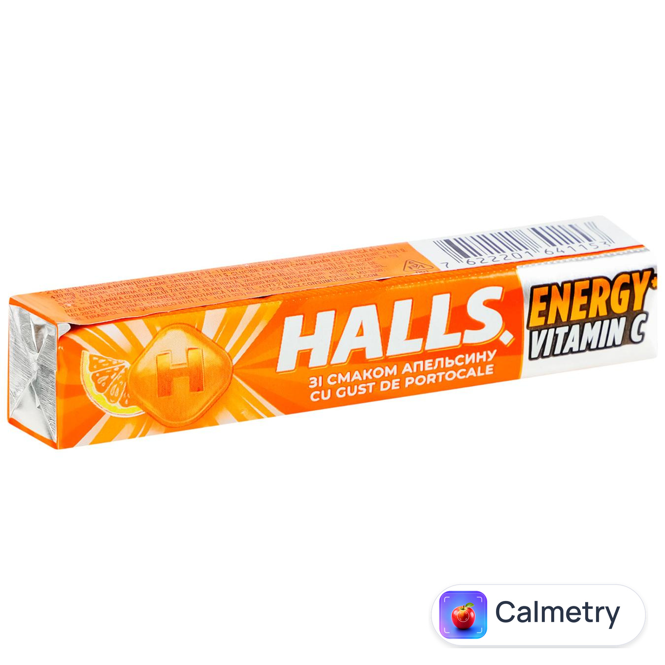 Льодяники Halls зі смаком апельсина з вітаміном С 25,2г — фото продукту