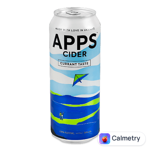 Сидр Apps чорна смородина-лаванда солодкий газований з/б, 0,5л