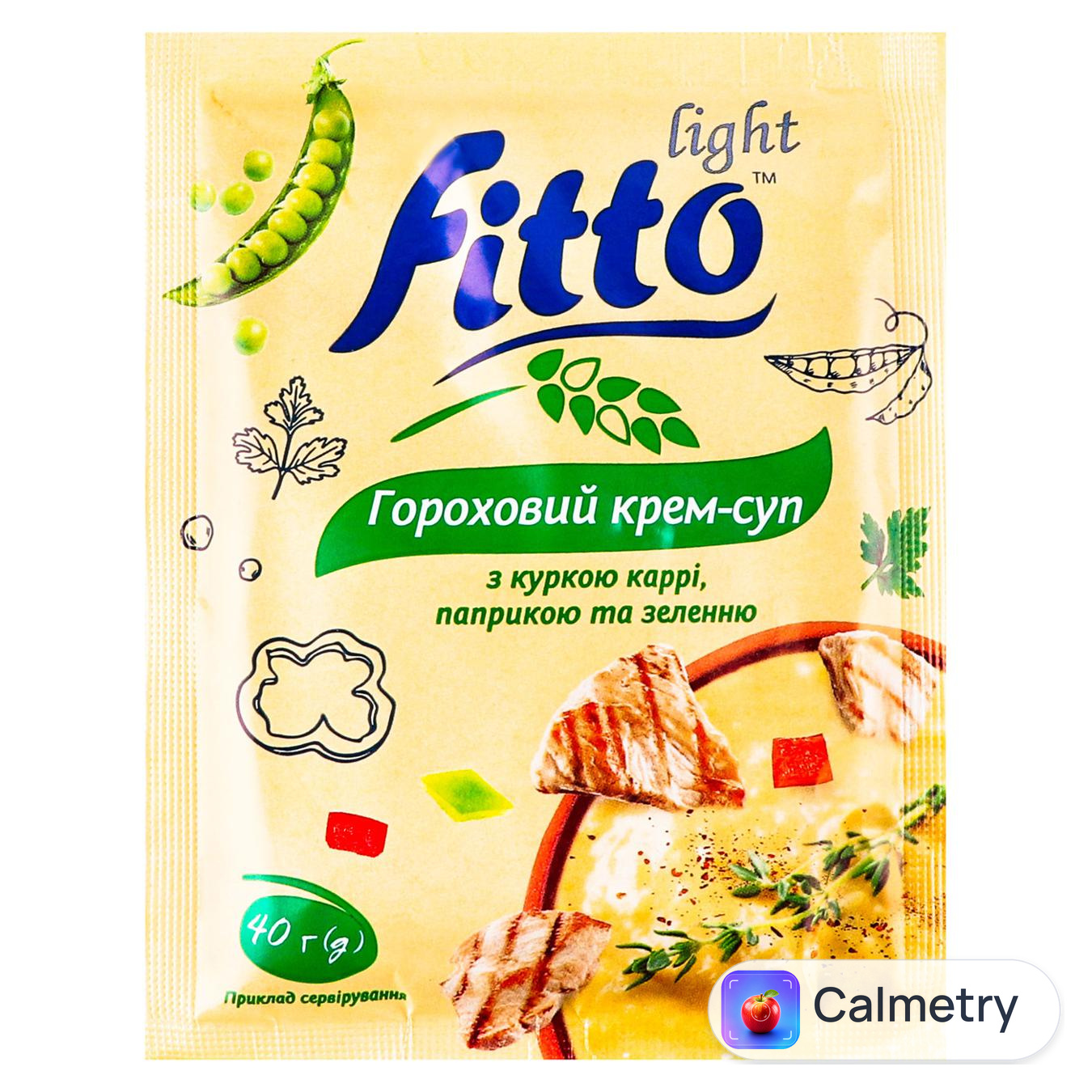 Крем-суп гороховий Fitto Light з куркою каррі, паприкою і зеленню 40г