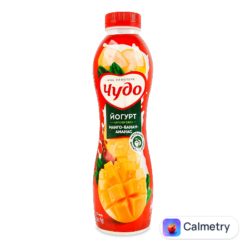 Йогурт «Чудо» «Манго-банан-ананас» 2,5%, пляшка, 520г