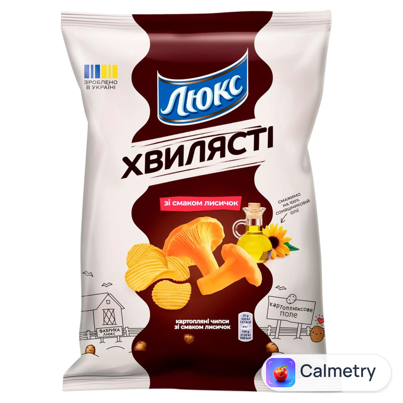 Чипси Люкc рифлені зі смаком лисичок 125г — фото продукту