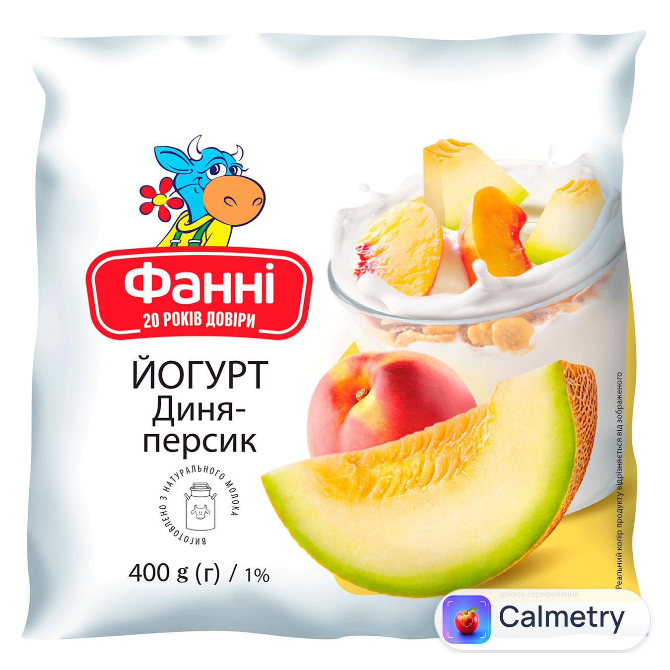 Йогурт Фанні Диня-персик 1% 400г