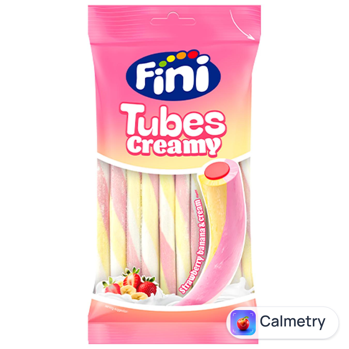 Цукерки Fini Tubes Creamy йогурт-полуниця-банан 80г