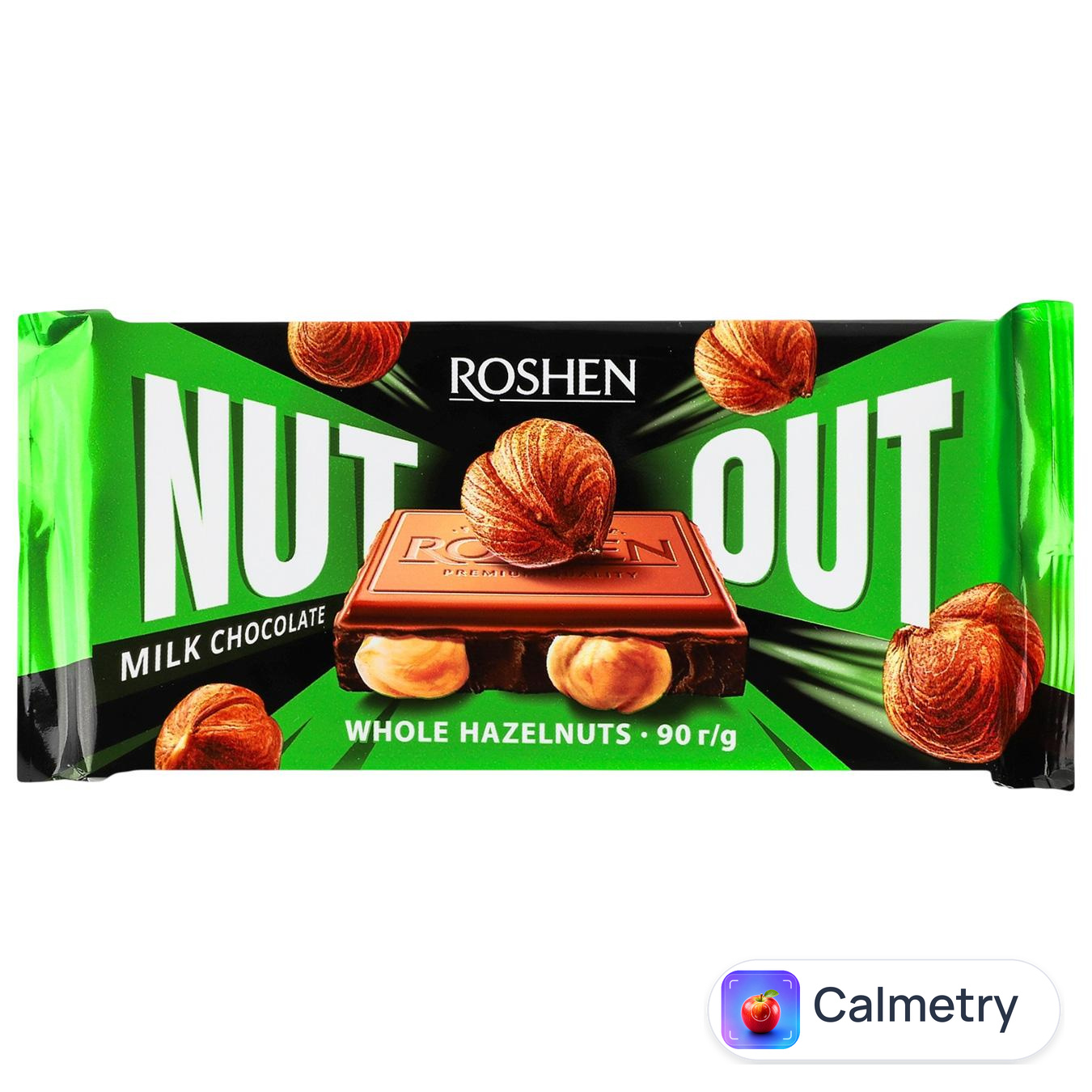 Шоколад молочний Roshen Nut з цілим фундуком 90г