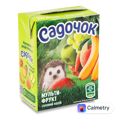 Напій соковий Садочок мультифрукт з м'якоттю, 0,2л