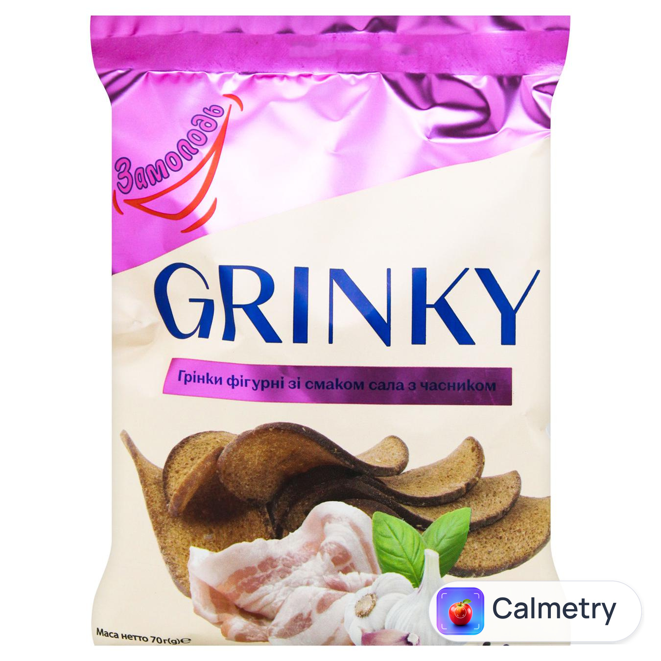 Грінки Замолодь Grinky фігурні зі смаком сала з часником 70г