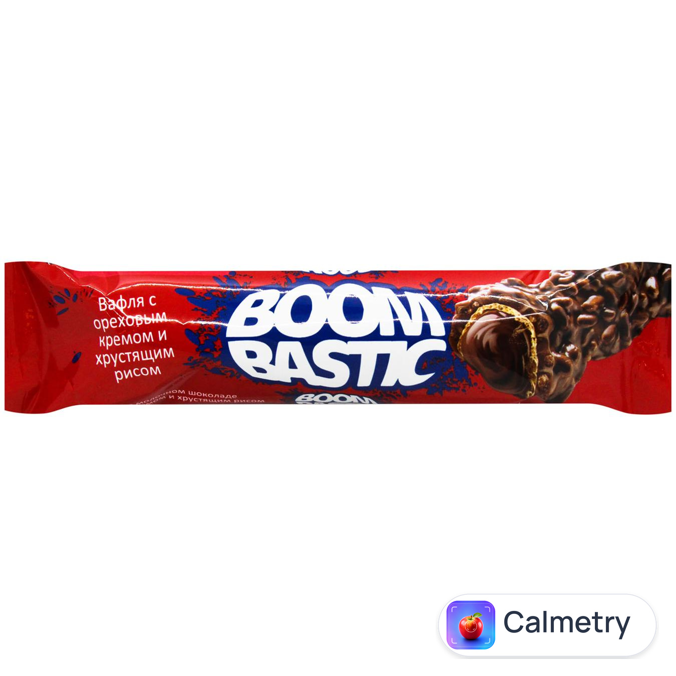 Вафля Boombastic з горіховим кремом і хрустким рисом в молочному шоколаді 32г