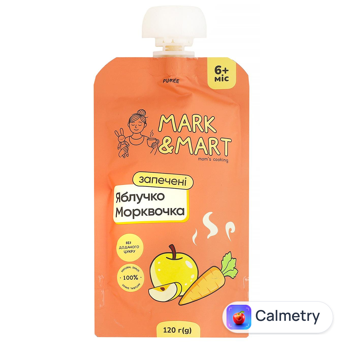 Пюре фруктове Mark&Mart Запечене яблучко і морквочка 120г