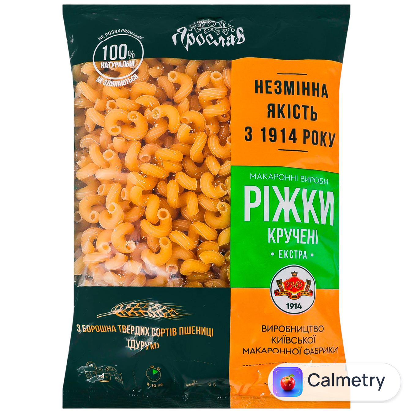Макаронні вироби Ярослав ріжки кручені екстра 500г — фото продукту