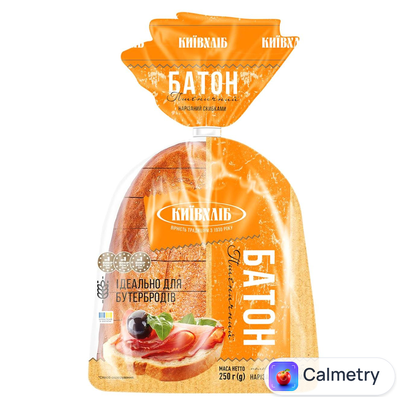 Батон Київхліб Пшеничний половинка нарізаний 250г — фото продукту