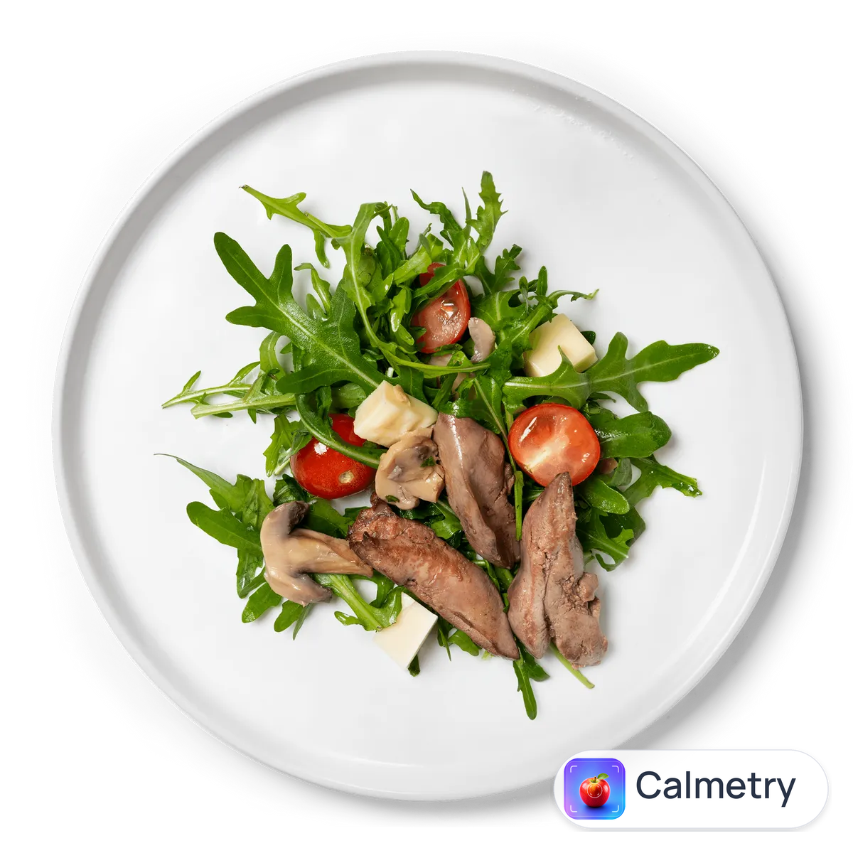 Салат з руколою і курячою печінкою