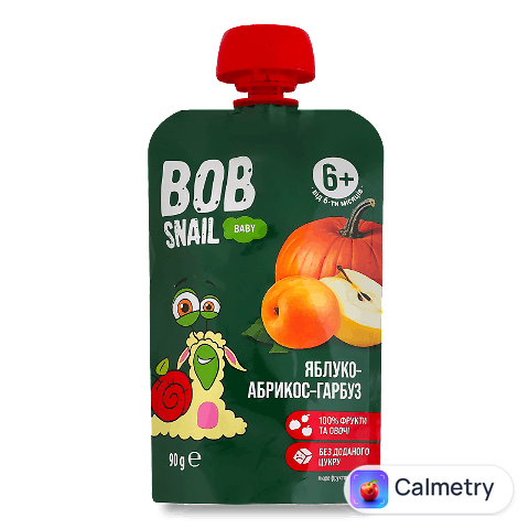 Пюре Bob Snail яблуко-абрикос-гарбуз, 90г
