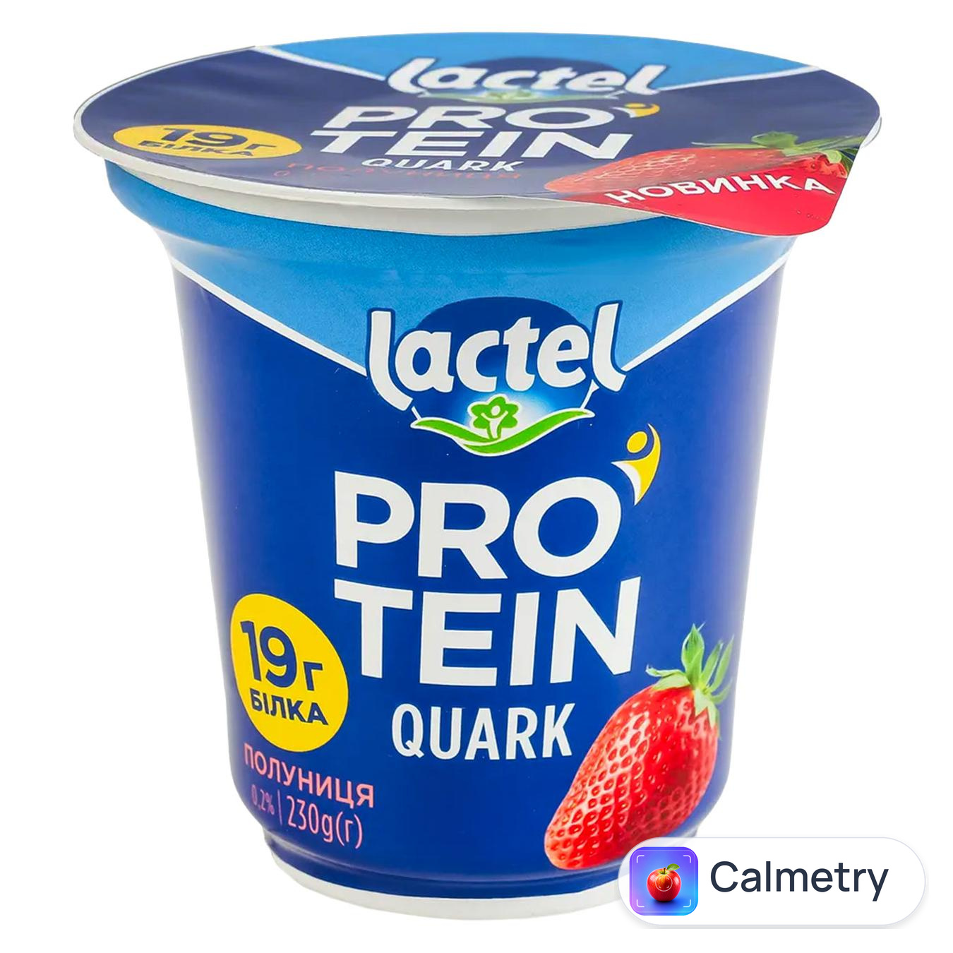 Сир кисломолочний Lactel Protein Quark Полуниця 0,2% 230г