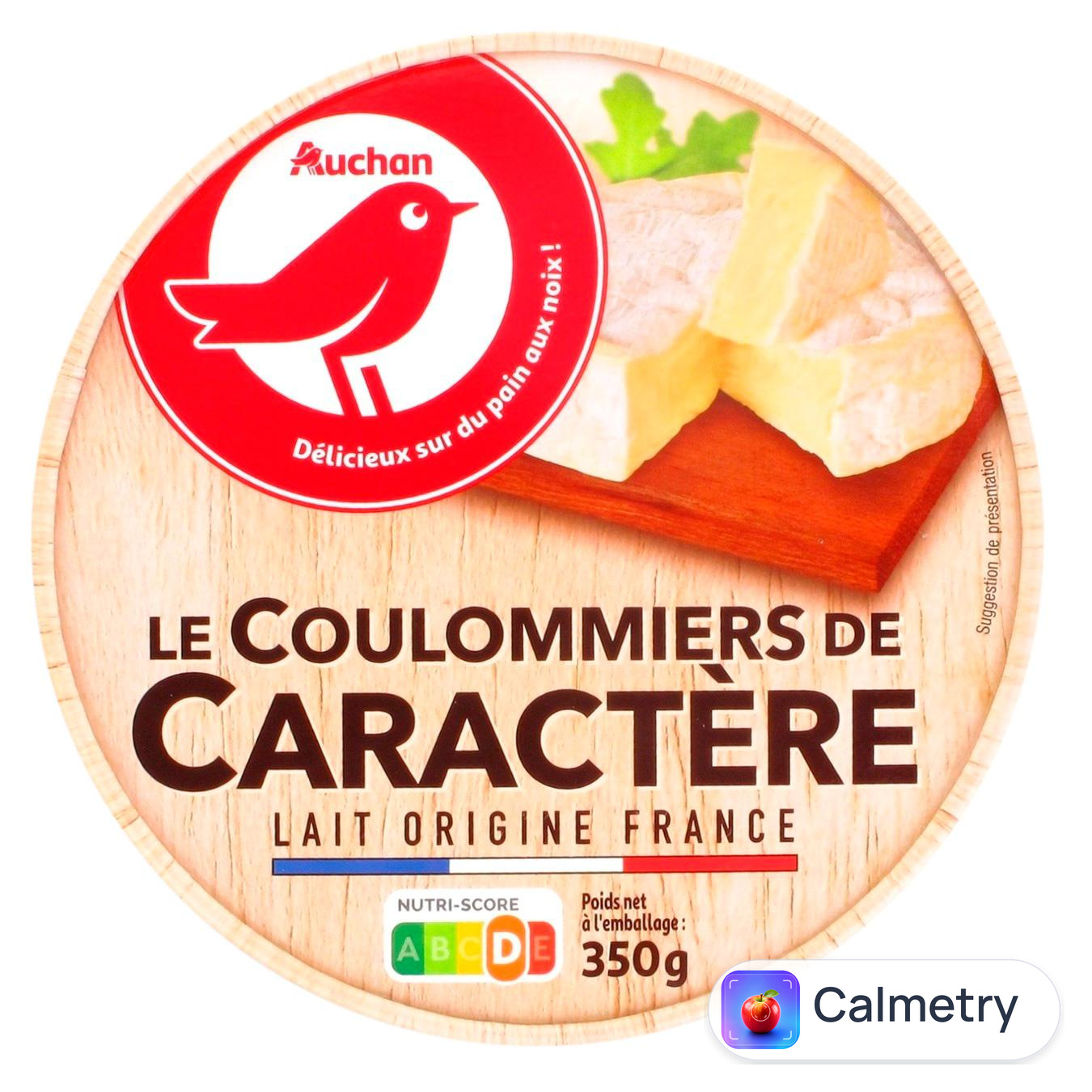 Сир Auchan Le Coulommiers de Caractere м'який 50% 350г