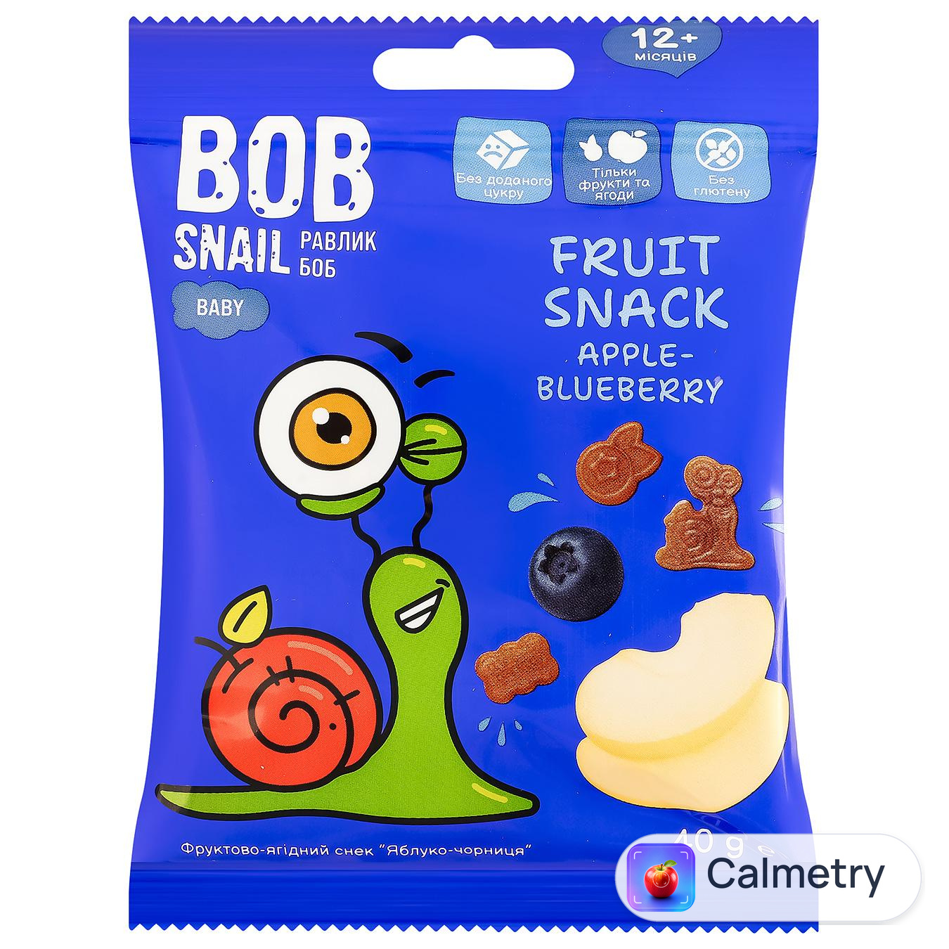 Снек Bob Snail Baby Яблуко-чорниця 40г