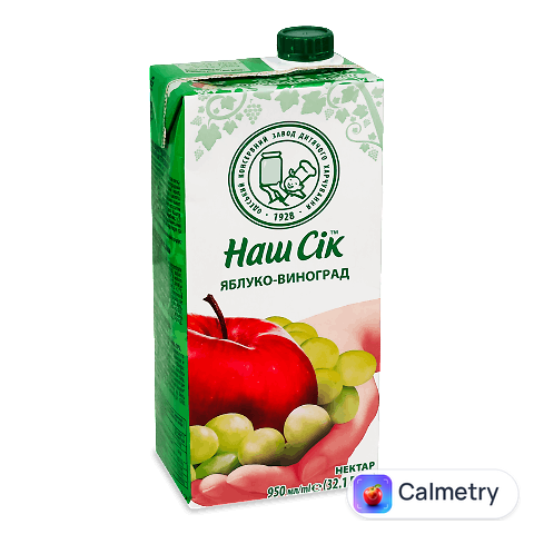 Нектар «Наш Сік» яблучно-виноградний освітлений, 0,95л