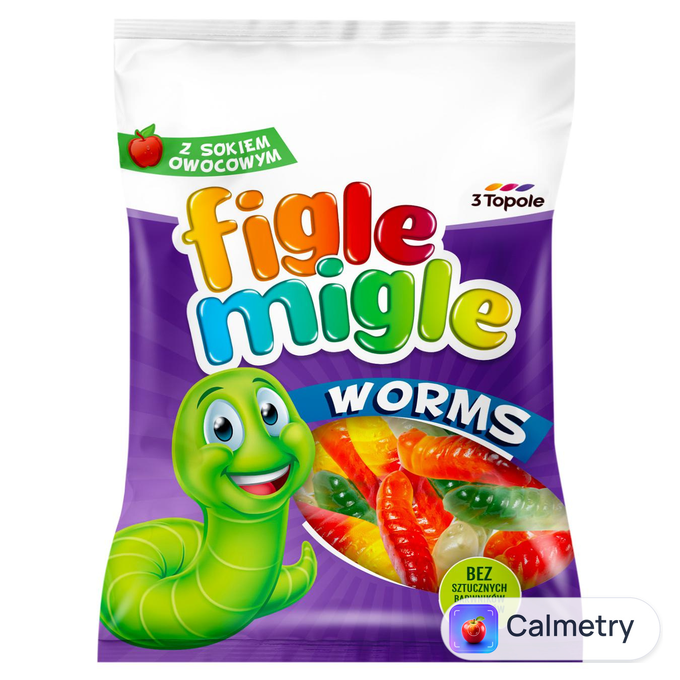 Цукерки жувальні Figle Migle Черв'ячки 80г