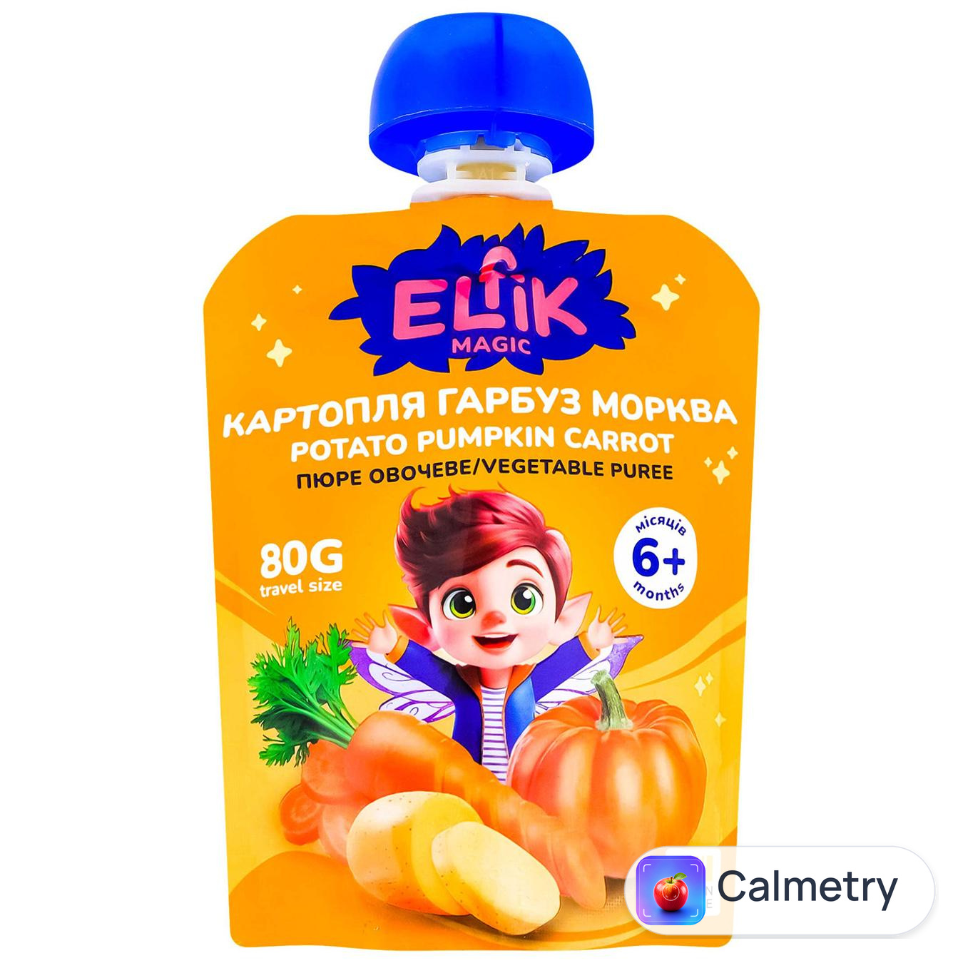 Пюре овочеве Elfik Magic Картопля-гарбуз-морква 80г — фото продукту