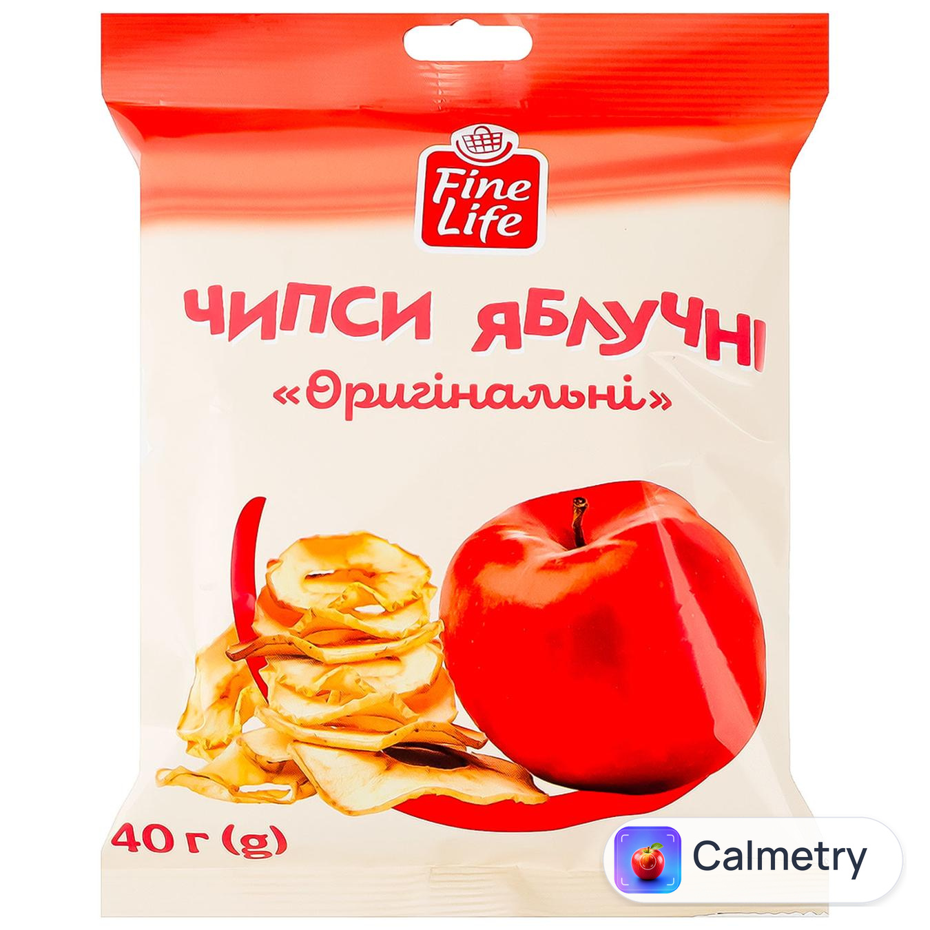 Чипси яблучні Fine Life оригінальні 40г — фото продукту