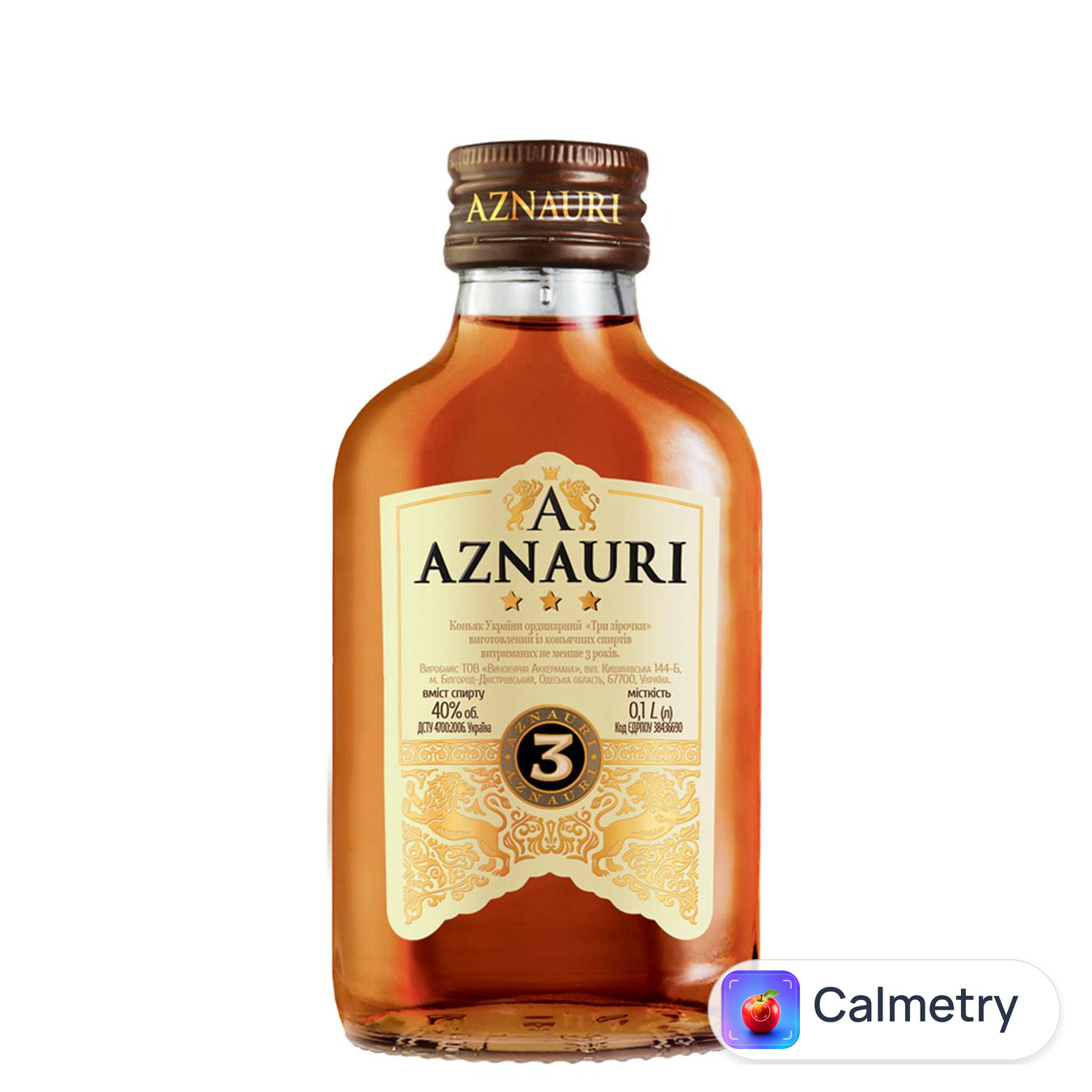 Бренді Aznauri 3 роки 40% 100мл — фото продукту