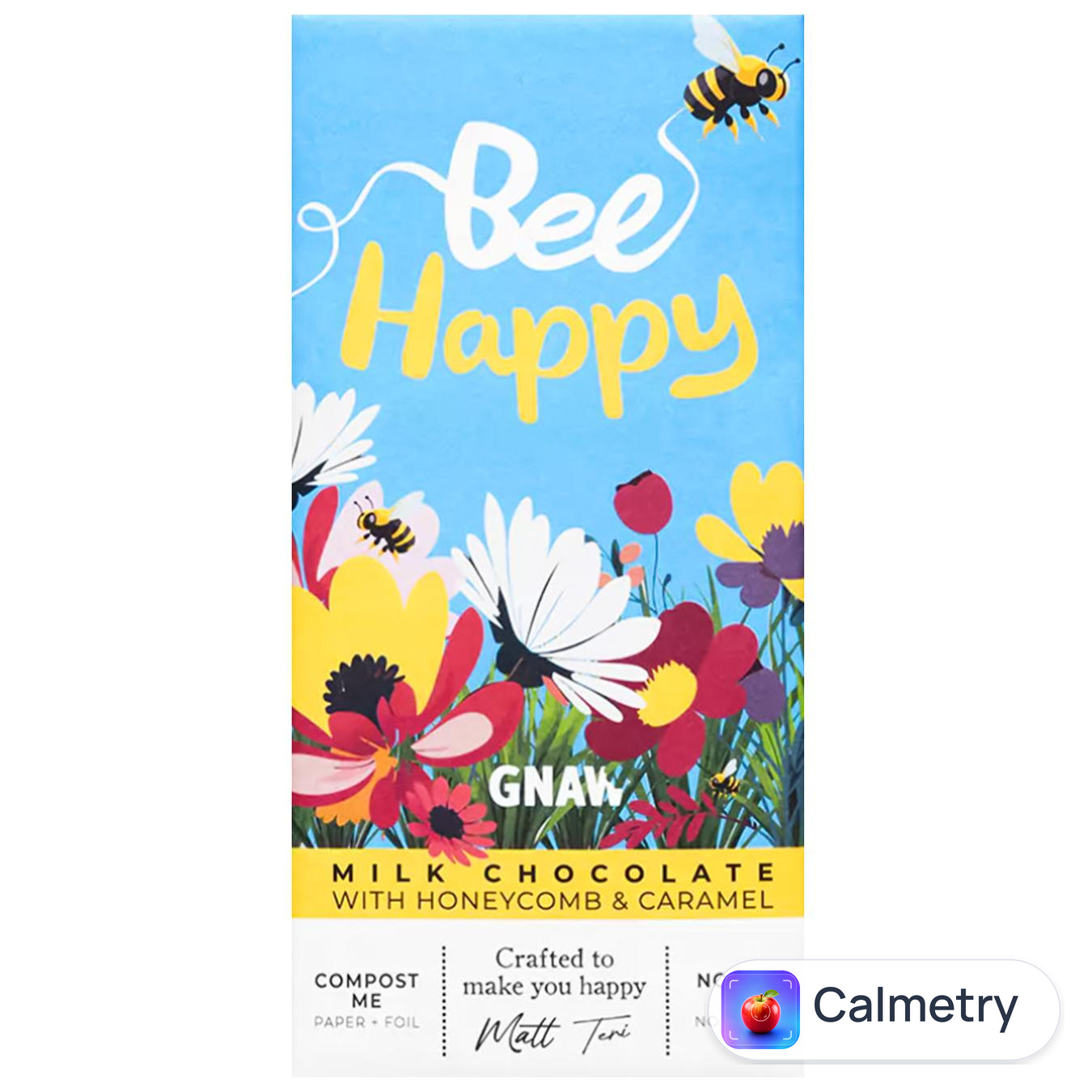 Шоколад молочний Gnaw Bee Happy з карамеллю та медовими сотами 80г