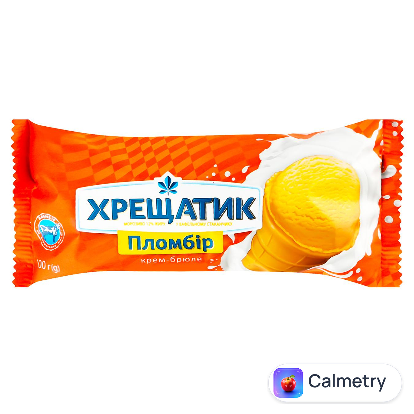 Морозиво Хрещатик Пломбір крем-брюле 100г — фото продукту