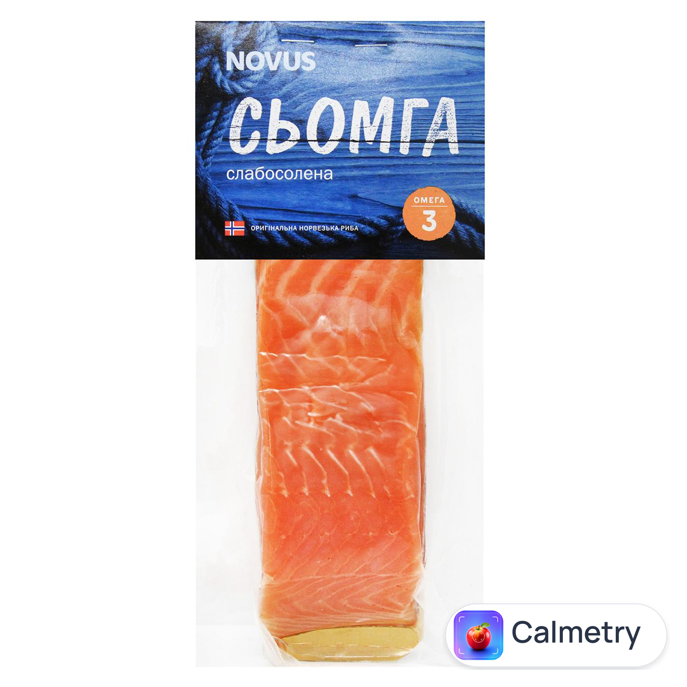 Сьомга Novus філе-шматок з шкірою слабосолена 180г — фото продукту