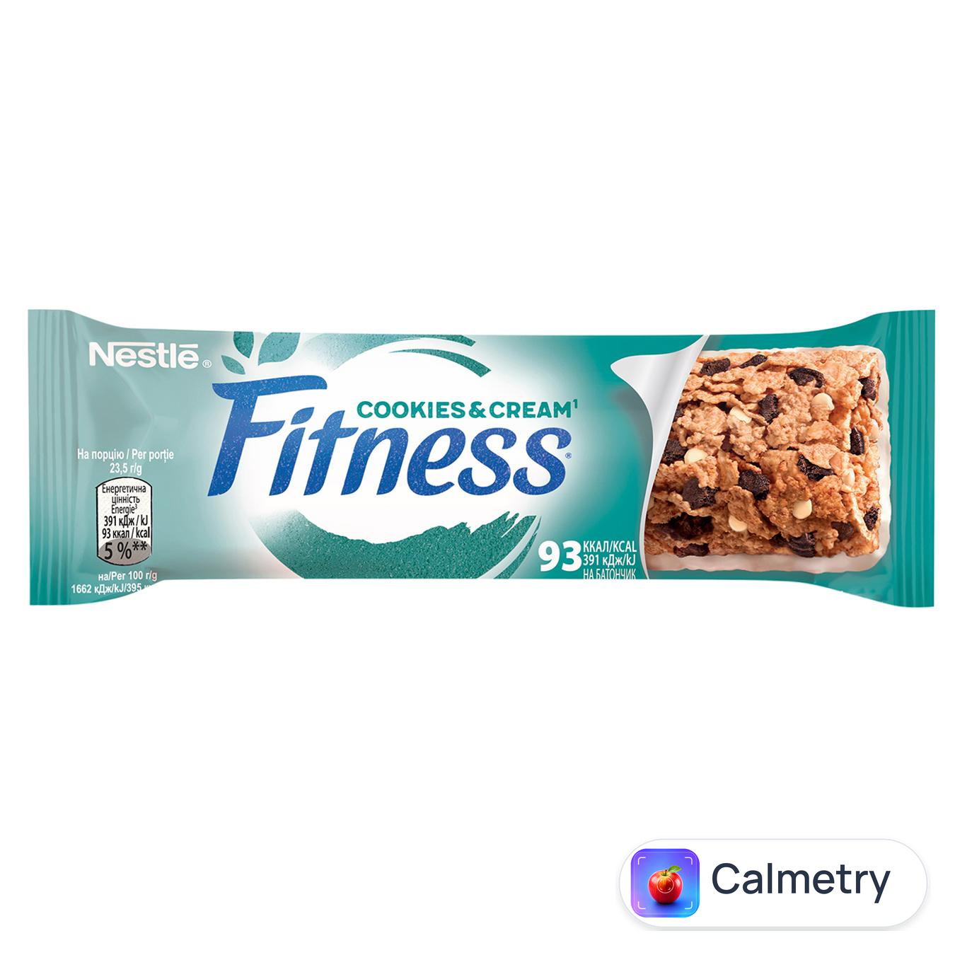 Батончик злаковий NESTLÉ® FITNESS® з печивом та білим шоколадом 23,5г — фото продукту