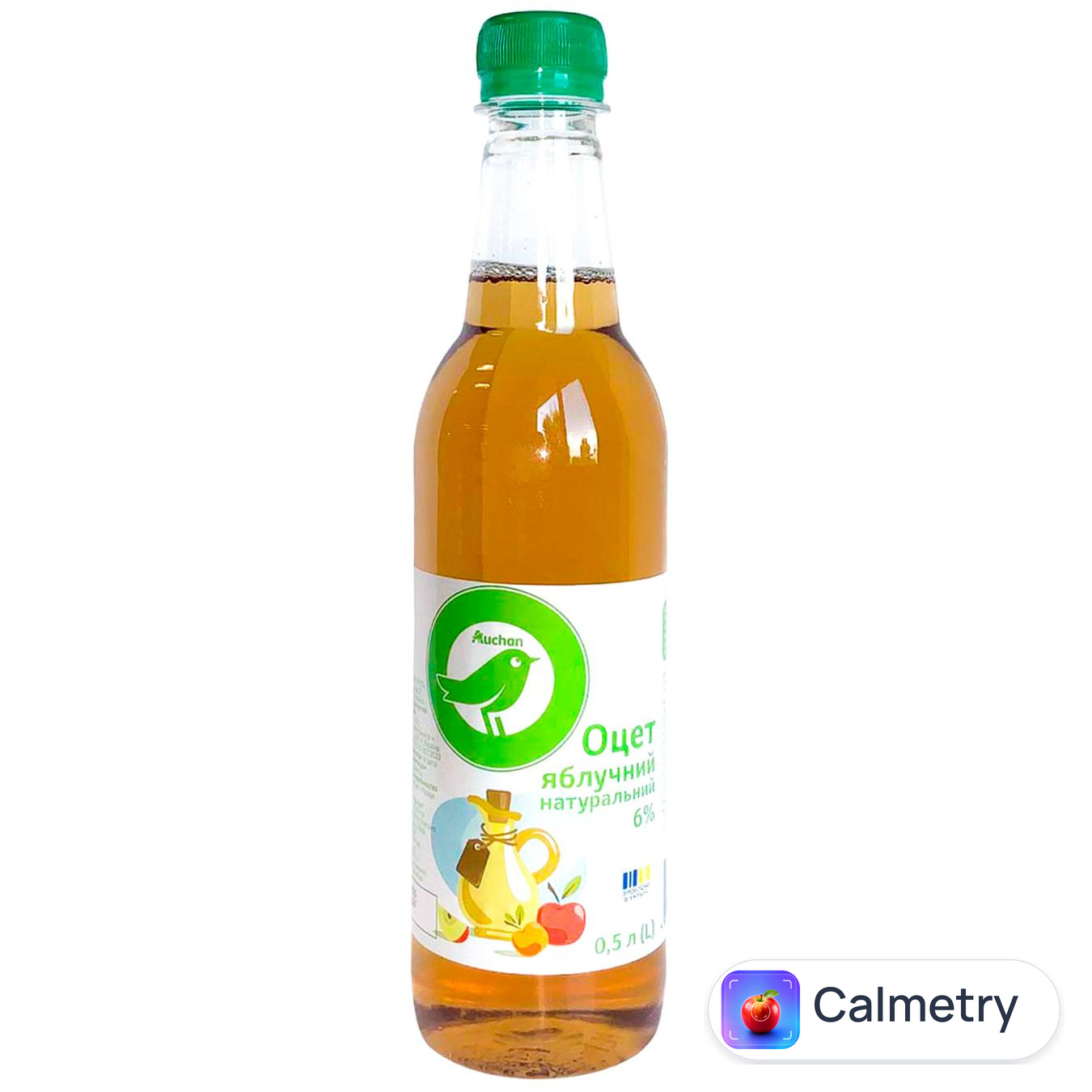 Оцет Auchan яблучний натуральний 6% 0,5л