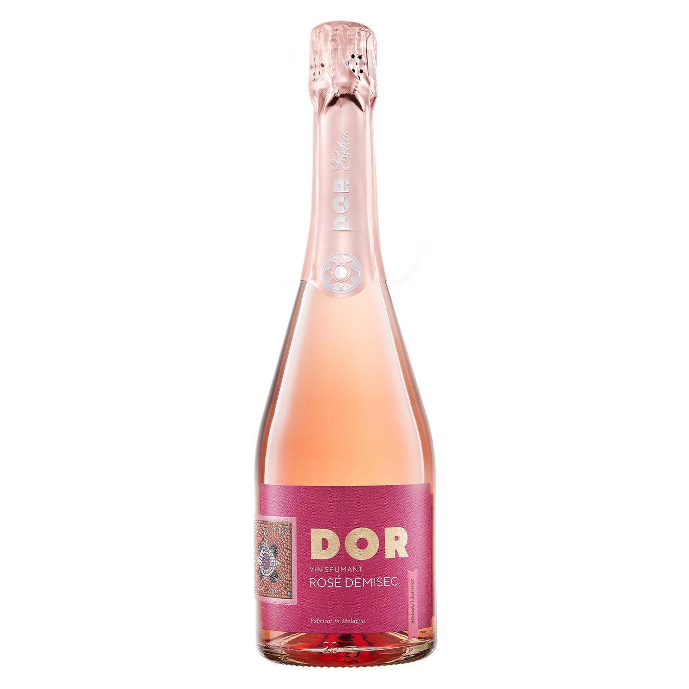 Вино ігристе Dor Rose рожеве напівсолодке 11,5% 0,75л — фото продукту