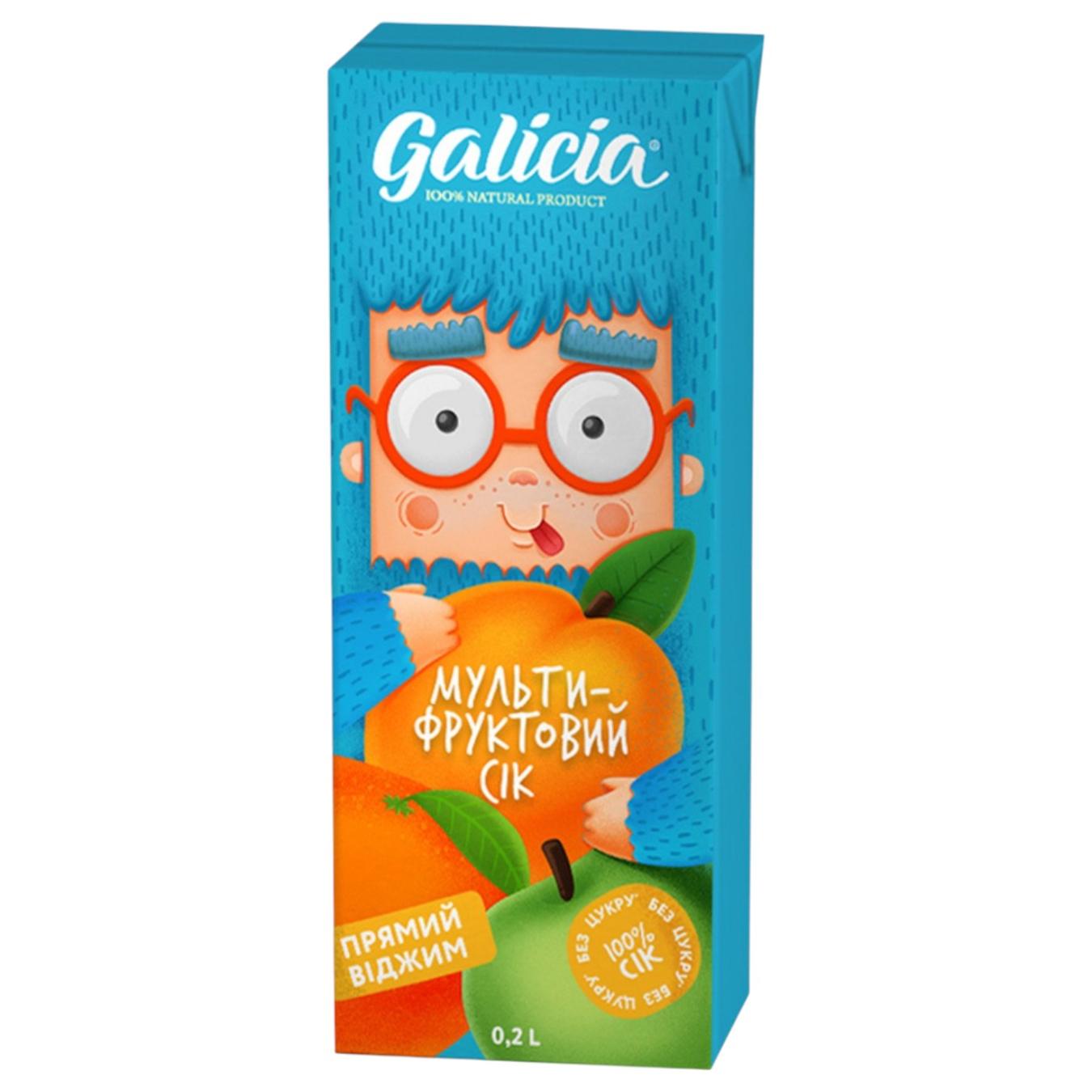 Сік Galicia мультифруктовий з м'якоттю із суміші плодів 200мл — фото продукту