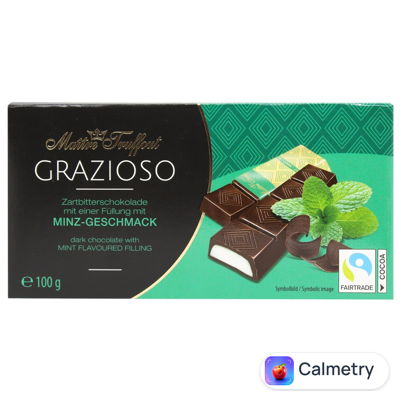 Шоколад чорний Maitre Truffout Grazioso м'ята 100г