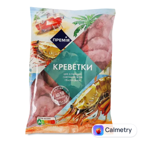 Креветки «Премія»® в панцирі глазуровані свіжоморожені 40/50 1кг