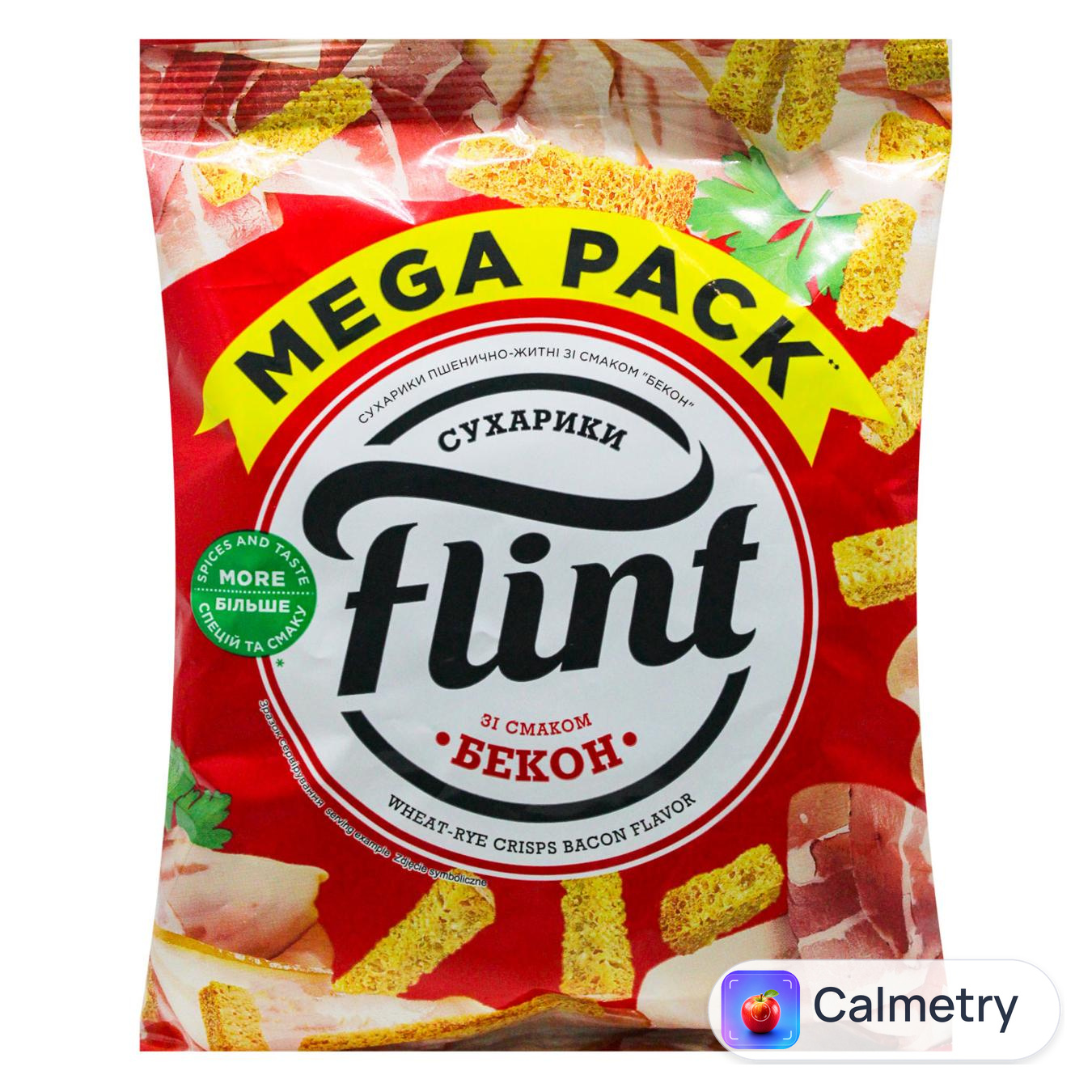 Сухарики Flint пшенично-житні зі смаком бекону 110г