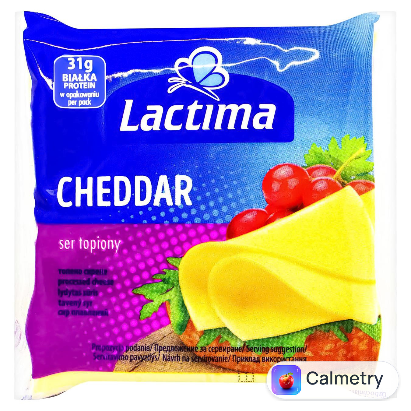 Сир плавлений Lactima Чеддер скибочки 36,2% 130г