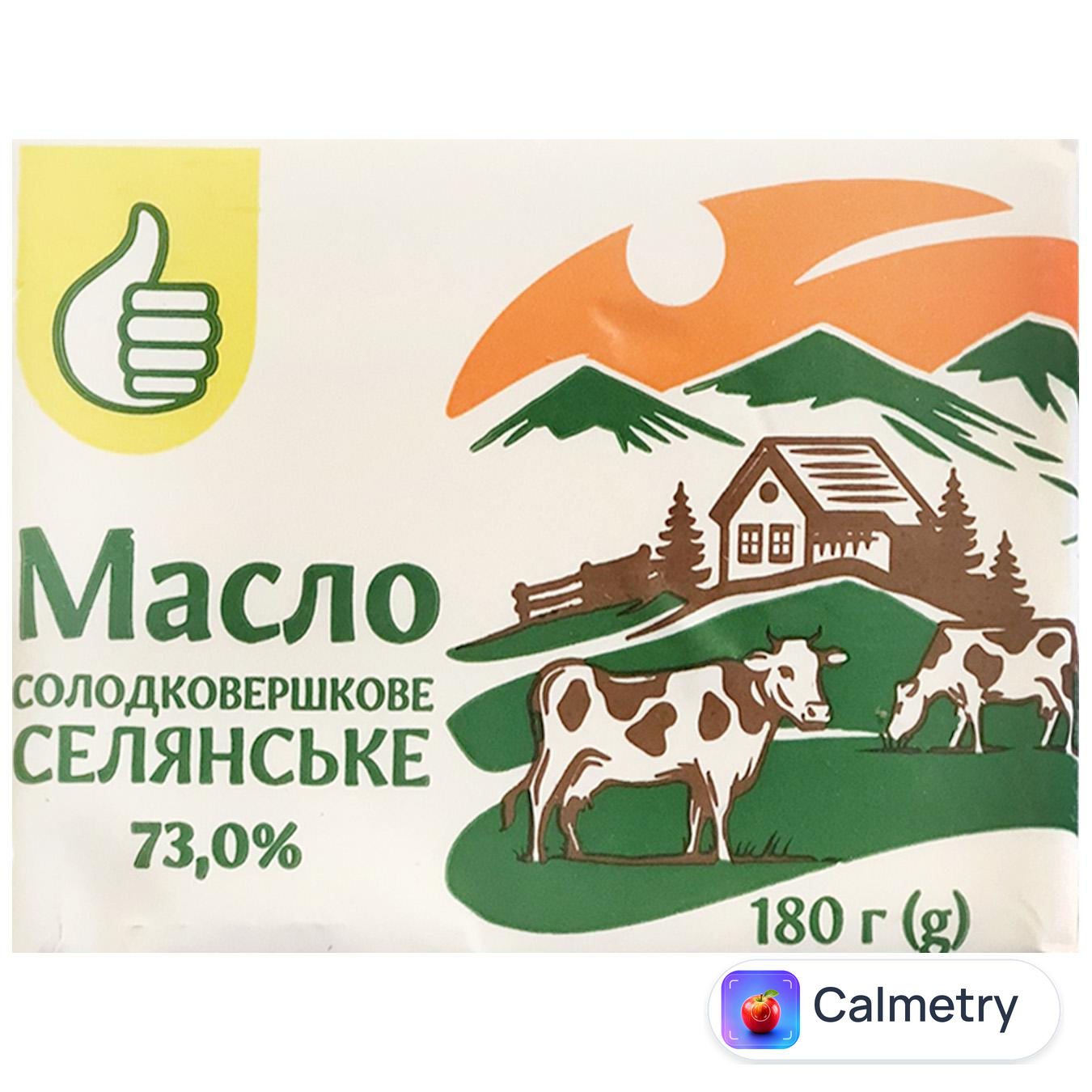 Масло Auchan Селянське солодковершкове 73% 180г