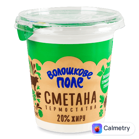 Сметана Волошкове поле термостатна 20%, стакан, 300г