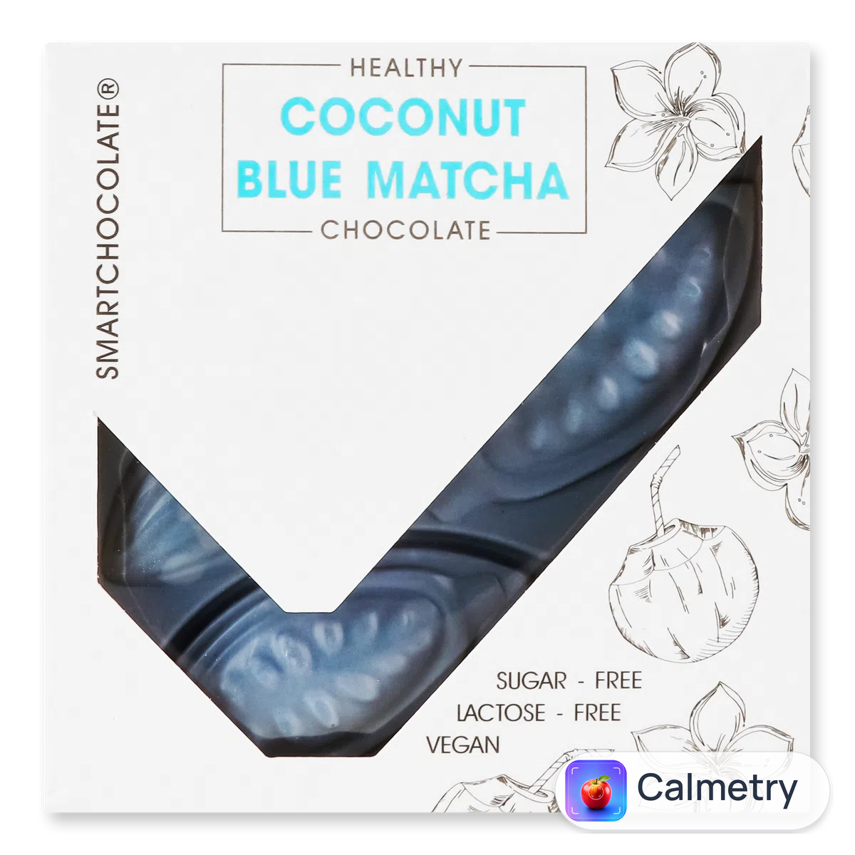 Шоколад SmartChocolate Coconut&Blue Matcha без цукру 75г