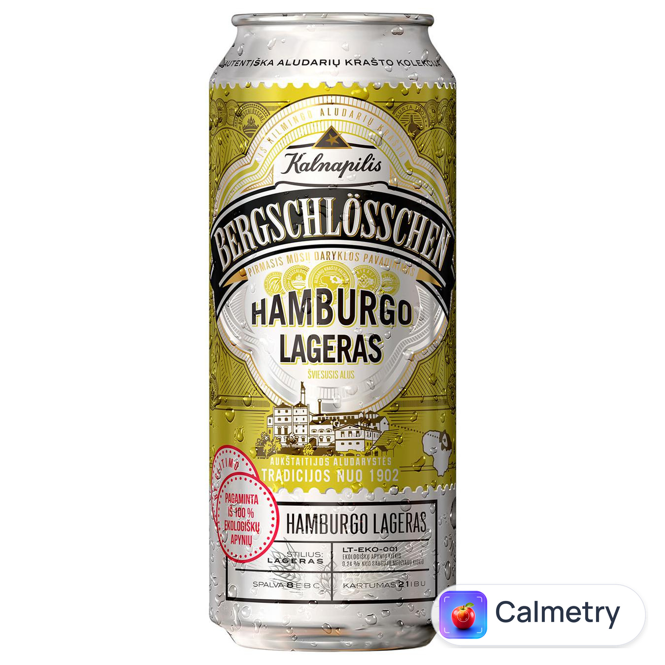 Пиво Kalnapilis Bergschlosschen Hamburgo Lageras світле 5% 0,5л
