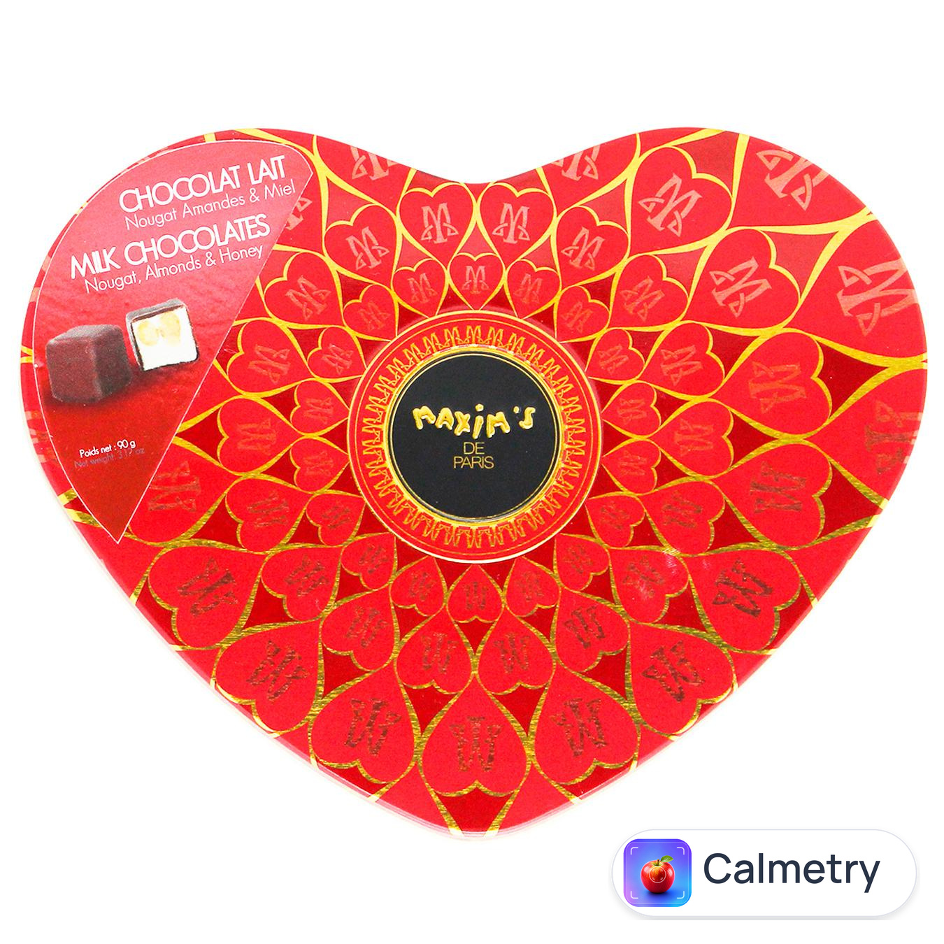 Набір цукерок Maxim's Red Heart Tin Молочний шоколад і нуга 90г