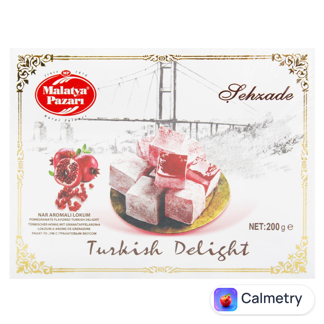 Рахат-лукум Malatya Pazari Шехзаде гранатовий 200г — фото продукту