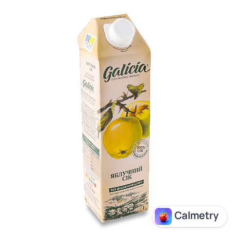 Сік Galicia яблучний прямого віджиму, 1л