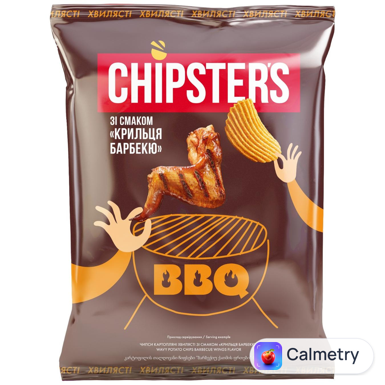 Чипси картопляні Chipsters хвилясті крильця барбекю 95г